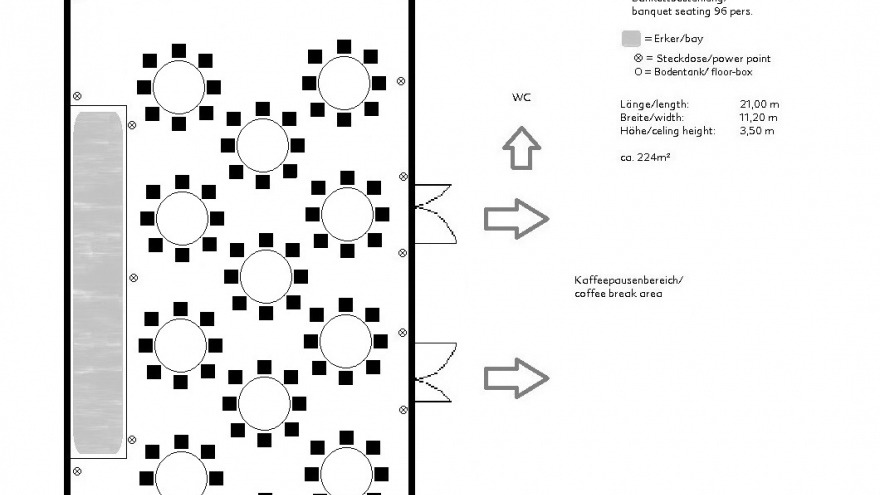 banquet seating ca. 95 persons  banquet seating ca. 95 persons